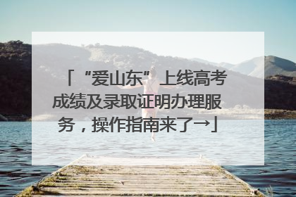 “爱山东”上线高考成绩及录取证明办理服务，操作指南来了→