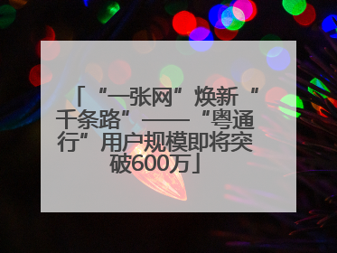 “一张网”焕新“千条路”——“粤通行”用户规模即将突破600万