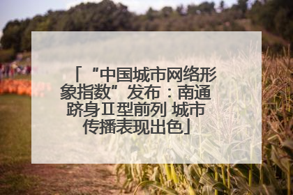 “中国城市网络形象指数”发布：南通跻身Ⅱ型前列 城市传播表现出色