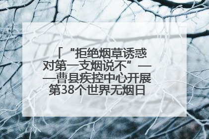 “拒绝烟草诱惑 对第一支烟说不”——曹县疾控中心开展第38个世界无烟日科普宣传活动
