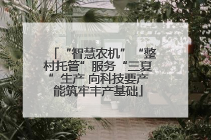 “智慧农机”“整村托管”服务“三夏”生产 向科技要产能筑牢丰产基础