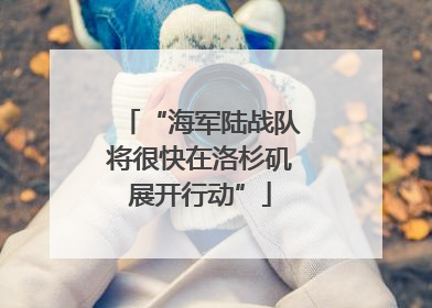 “海军陆战队将很快在洛杉矶展开行动”