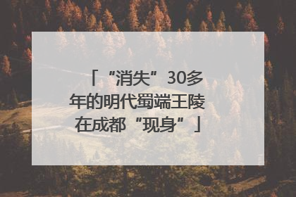 “消失”30多年的明代蜀端王陵在成都“现身”