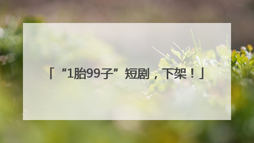“1胎99子”短剧，下架！