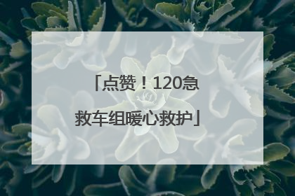 点赞！120急救车组暖心救护