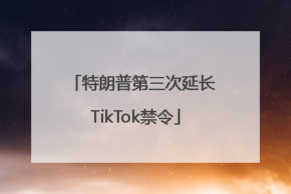 特朗普第三次延长TikTok禁令