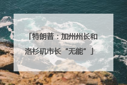 特朗普：加州州长和洛杉矶市长“无能”