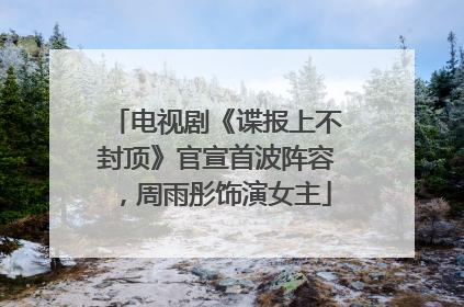 电视剧《谍报上不封顶》官宣首波阵容，周雨彤饰演女主