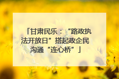 甘肃民乐：“路政执法开放日”搭起政企民沟通“连心桥”