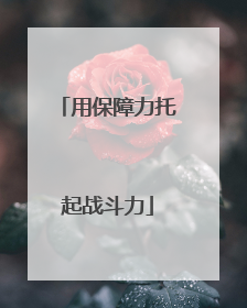 用保障力托起战斗力