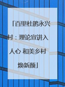 百里杜鹃永兴村：理论宣讲入人心 和美乡村焕新颜