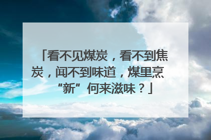 看不见煤炭，看不到焦炭，闻不到味道，煤里烹“新”何来滋味？