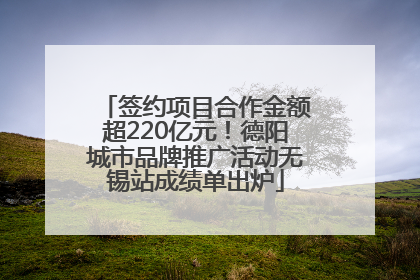 签约项目合作金额超220亿元！德阳城市品牌推广活动无锡站成绩单出炉