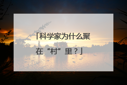 科学家为什么聚在“村”里？