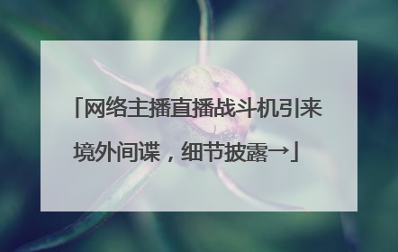 网络主播直播战斗机引来境外间谍，细节披露→