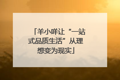 羊小咩让“一站式品质生活”从理想变为现实