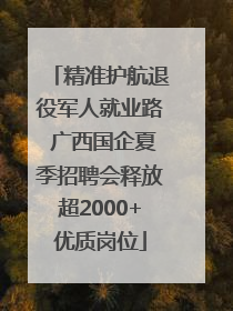 精准护航退役军人就业路 广西国企夏季招聘会释放超2000+优质岗位
