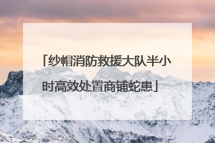 纱帽消防救援大队半小时高效处置商铺蛇患