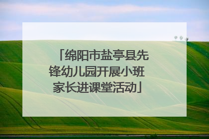 绵阳市盐亭县先锋幼儿园开展小班家长进课堂活动