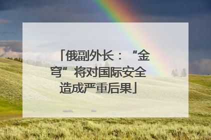 俄副外长：“金穹”将对国际安全造成严重后果