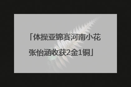 体操亚锦赛河南小花张怡涵收获2金1铜