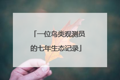 一位鸟类观测员的七年生态记录