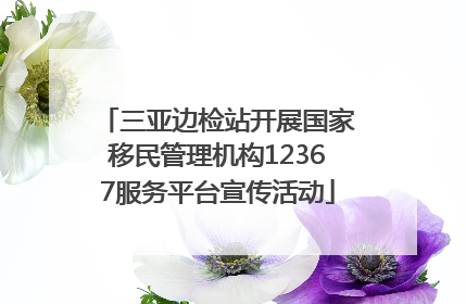 三亚边检站开展国家移民管理机构12367服务平台宣传活动