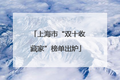 上海市“双十收藏家”榜单出炉