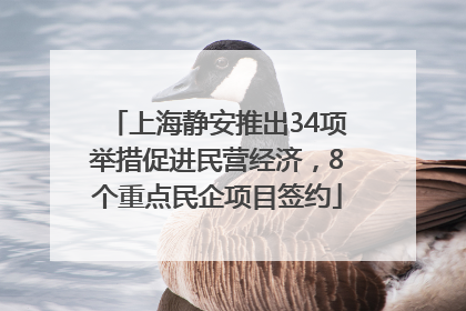 上海静安推出34项举措促进民营经济，8个重点民企项目签约