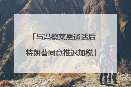 与冯德莱恩通话后 特朗普同意推迟加税