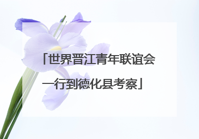 世界晋江青年联谊会一行到德化县考察
