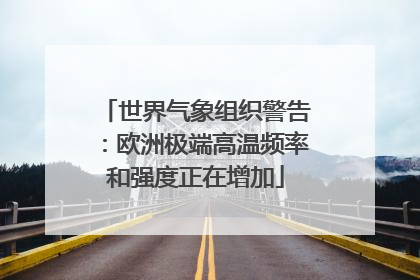 世界气象组织警告：欧洲极端高温频率和强度正在增加