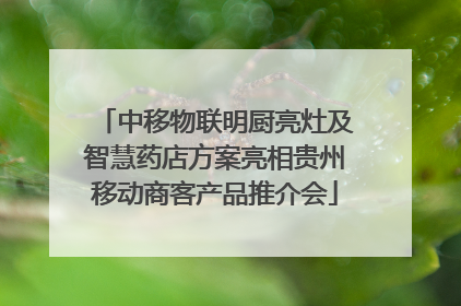 中移物联明厨亮灶及智慧药店方案亮相贵州移动商客产品推介会