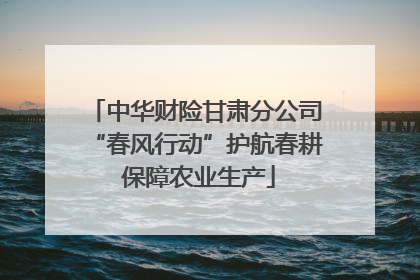 中华财险甘肃分公司“春风行动”护航春耕 保障农业生产