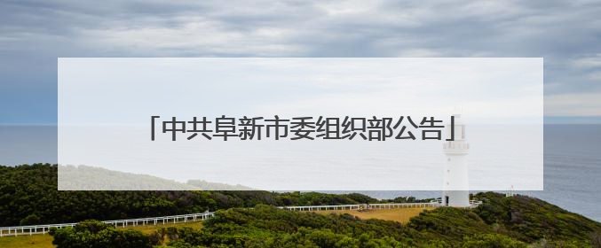 中共阜新市委组织部公告