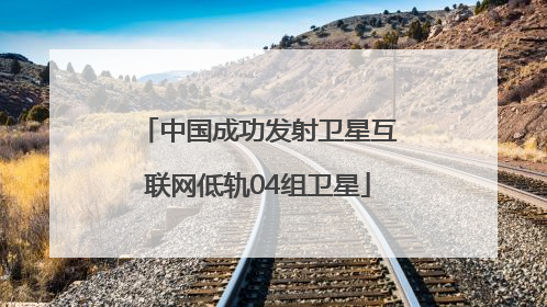 中国成功发射卫星互联网低轨04组卫星