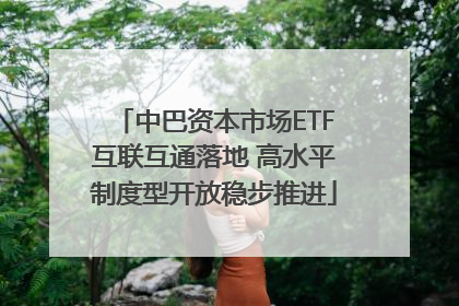 中巴资本市场ETF互联互通落地 高水平制度型开放稳步推进