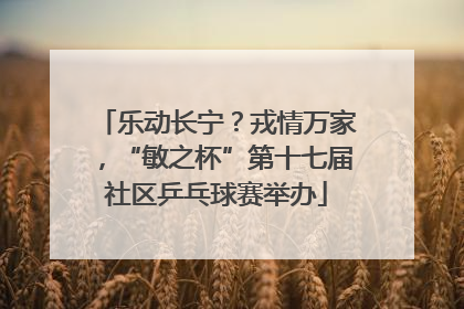 乐动长宁？戎情万家，“敏之杯”第十七届社区乒乓球赛举办
