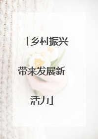 乡村振兴带来发展新活力