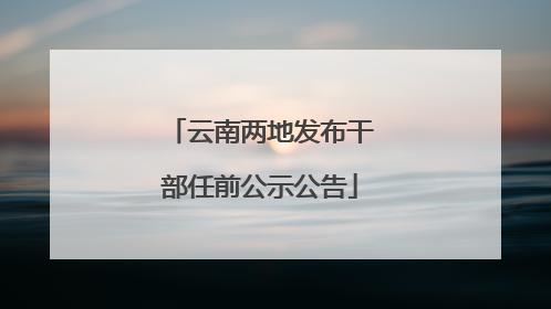 云南两地发布干部任前公示公告
