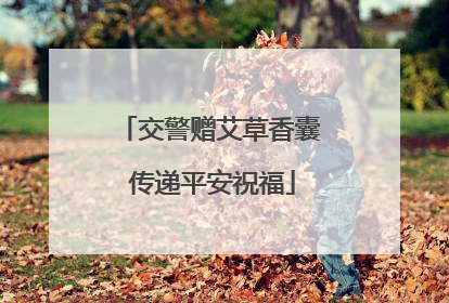 交警赠艾草香囊 传递平安祝福