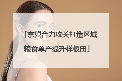 京冀合力攻关打造区域粮食单产提升样板田