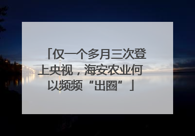 仅一个多月三次登上央视，海安农业何以频频“出圈”