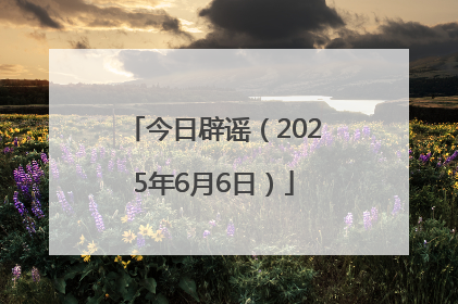 今日辟谣（2025年6月6日）