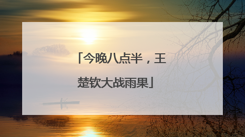 今晚八点半，王楚钦大战雨果
