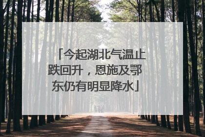今起湖北气温止跌回升，恩施及鄂东仍有明显降水
