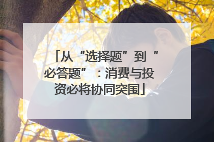 从“选择题”到“必答题”：消费与投资必将协同突围