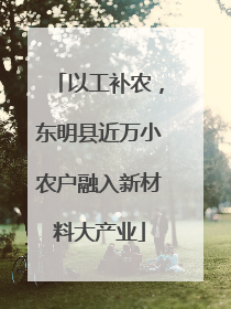以工补农，东明县近万小农户融入新材料大产业