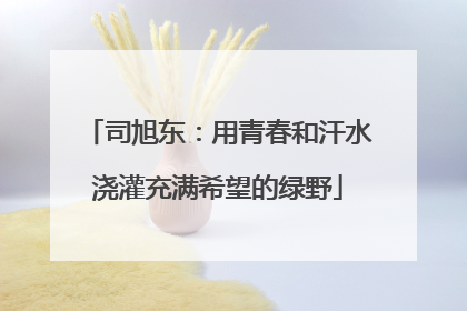 司旭东：用青春和汗水浇灌充满希望的绿野