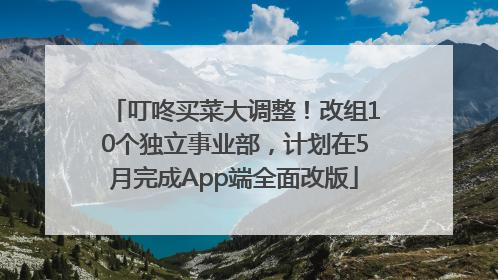 叮咚买菜大调整！改组10个独立事业部，计划在5月完成App端全面改版